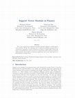 Research paper thumbnail of Support Vector Machine in Finance