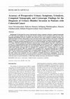 Research paper thumbnail of Accuracy of preoperative urinary symptoms, urinalysis, computed tomography and cystoscopic findings for the diagnosis of urinary bladder invasion in patients with colorectal cancer