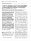 Research paper thumbnail of A Simple and Rapid High-Performance Liquid Chromatography Method for Determining Furosemide, Hydrochlorothiazide, and Phenol Red: Applicability to Intestinal Permeability Studies