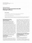 Research paper thumbnail of Abstracts of Papers Presented at the 2008 Pittsburgh Conference