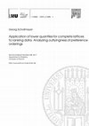 Research paper thumbnail of Application of lower quantiles for complete lattices to ranking data: analyzing outlyingness of preference orderings