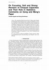 Research paper thumbnail of On Focusing, Soft and Strong Revision of Choquet Capacities and Their Role in Statistics: Comments on Gong and Meng’s Paper