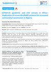 Research paper thumbnail of COVID-19 pandemic and civil unrests in Africa: implication of recent #EndSARS protests for increased community transmission in Nigeria