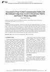 Research paper thumbnail of Assessment of Non-Verbal Communication Online Job Recruitment Using Gray Level Co-Occurrence Matrix and Fuzzy C-Means Algorithm