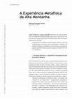 Research paper thumbnail of A Experiência Metafísica da Alta Montanha