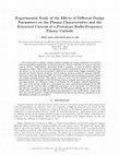 Research paper thumbnail of Experimental Study of the Effects of Different Design Parameters on the Plasma Characteristics and the Extracted Current of a Prototype Radio-Frequency Plasma Cathode