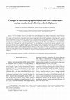 Research paper thumbnail of Changes in electromyographic signals and skin temperature during standardised effort in volleyball players