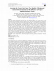 Research paper thumbnail of Assessing the Factors that Cause Poor Quality of Design and Contract Documentation and the Influence on Project Implementation in Ghana