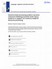 Research paper thumbnail of Sentence-level processing predicts narrative coherence following traumatic brain injury: evidence in support of a resource model of discourse processing