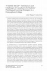 Research paper thumbnail of “I Subtitle Myself”: Affordances and Challenges of Canadian EAL Students’ Plurilingual Learning Strategies in a Francophone College