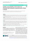 Research paper thumbnail of Validity and reliability of the lederman Prenatal Self-Evaluation Questionnaire (PSEQ) in Brazil