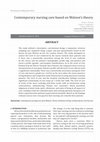 Research paper thumbnail of Contemporary nursing care based on Watson's theory