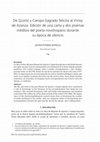 Research paper thumbnail of De Quiróz y Campo-Sagrado felicita al virrey De Azanza. Edición de una carta y dos poemas inéditos del poeta novohispano durante su época de silencio