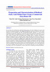 Research paper thumbnail of Preparation and Characterization of Biodiesel (Fatty Acid Methyl Ester) From a Commercial (Soya Bean) Oil