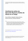 Research paper thumbnail of Similitud de estilos de Ejecución Musical y Estilos de Danza en el Tango