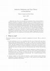 Research paper thumbnail of Inductive Definitions and Type Theory: An Introduction