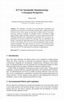 Research paper thumbnail of ICT for Sustainable Manufacturing: A European Perspective