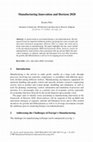 Research paper thumbnail of Manufacturing Innovation and Horizon 2020