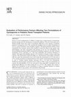 Research paper thumbnail of Evaluation of Performance Factors Affecting Two Formulations of Cyclosporine in Pediatric Renal Transplant Patients