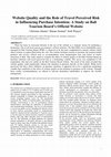 Research paper thumbnail of Website Quality and the Role of Travel Perceived Risk in Influencing Purchase Intention: A Study on Bali Tourism Board’s Official Website