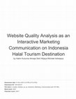 Research paper thumbnail of Website Quality Analysis as an Interactive Marketing Communication on Indonesia Halal Tourism Destination