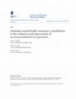 Research paper thumbnail of Australian mental health consumers contributions to the evaluation and improvement of recovery-oriented service provision