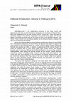 Research paper thumbnail of Editorial Introduction, Volume 2, February 2012