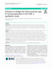 Research paper thumbnail of Solutions to bridge the theory-practice gap in nursing education in the UAE: a qualitative study