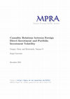 Research paper thumbnail of Causality relations between foreign direct investment and portfolio investment volatility