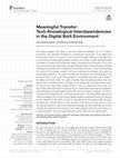 Research paper thumbnail of Meaningful Transfer: Tech-Knowlogical Interdependencies in the Digital Built Environment