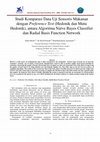 Research paper thumbnail of Studi Komparasi Data Uji Sensoris Makanan dengan Preference Test (Hedonik dan Mutu Hedonik), antara Algoritma Naïve Bayes Classifier dan Radial Basis Function Network