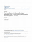 Research paper thumbnail of The contribution of indigenous ecological knowledge in the conservation of Enguserosambu Community Forest, Tanzania