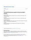 Research paper thumbnail of The internal blood pressure equation involving incomplete I-functions