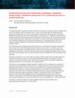 Research paper thumbnail of Experiential learning and transformative pedagogy in beginning design studios: Qualitative assessment of an accelerated process in a limited timeframe