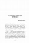 Research paper thumbnail of La desafección: a propósito de la metafísica de la filosofía política