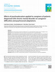 Research paper thumbnail of Effects of psychoeducation applied to caregivers of patients diagnosed with chronic mental disorder on caregivers ’ difficulties and psychosocial adaptations