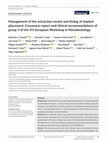 Research paper thumbnail of Management of the extraction socket and timing of implant placement: Consensus report and clinical recommendations of group 3 of the XV European Workshop in Periodontology