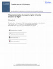 Research paper thumbnail of The provisionality of property rights in Kant's Doctrine of Right