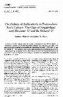 Research paper thumbnail of The politics of authenticity in postmodern rock culture: The case of Negativland andthe letter ‘U’ and the numeral ‘2‘