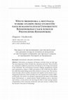 Research paper thumbnail of Wpływ środowiska a motywacja wyboru studiów przez studentów nauk humanistycznych Uniwersytetu Rzeszowskiego i nauk ścisłych Politechniki Rzeszowskiej