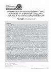 Research paper thumbnail of Entrepreneurship and Management of Small Enterprises: An Overview of Agricultural Activities in the Mopani District Municipality