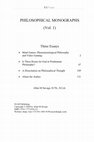 Research paper thumbnail of Philosophical Monographs Vol. 1