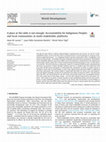 Research paper thumbnail of Larson AM, JP Sarmiento Barletti and N Heise. 2022. 'A place at the table is not enough: Accountability for Indigenous Peoples and local communities in multi-stakeholder platforms', World Development.