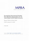 Research paper thumbnail of Chapter 1 Investigating International Portfolio Diversification Opportunities for the Asian Islamic Stock Market Investors