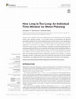 Research paper thumbnail of How Long Is Too Long: An Individual Time-Window for Motor Planning