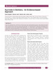 Research paper thumbnail of Ayurveda in Dentistry-An Evidence-based Approach