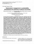 Research paper thumbnail of Stakeholders’ engagement in sustainability development and reporting: Evidence from Brazil