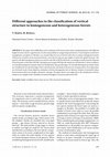 Research paper thumbnail of Different approaches to the classification of vertical structure in homogeneous and heterogeneous forests