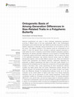 Research paper thumbnail of Ontogenetic Basis of Among-Generation Differences in Size-Related Traits in a Polyphenic Butterfly