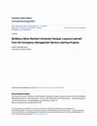 Research paper thumbnail of Building a More Resilient University Campus: Lessons Learned from Six Emergency Management Service Learning Projects